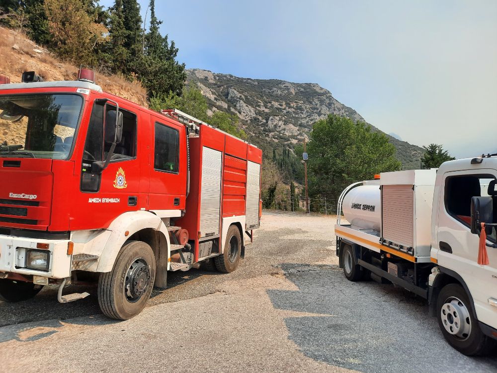 Σε πλήρη επιφυλακή ο Δήμος Σερρών για το πύρινο μέτωπο στην περιοχή «Χάνια», στο Χιονοχώρι